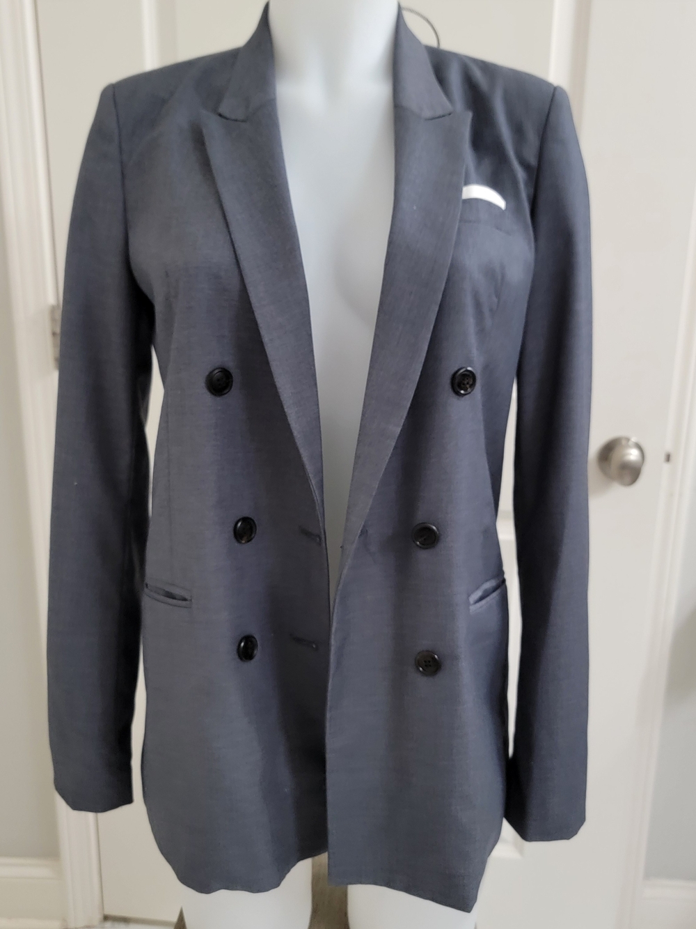 Double-Breasted Women's Blazer - Gray